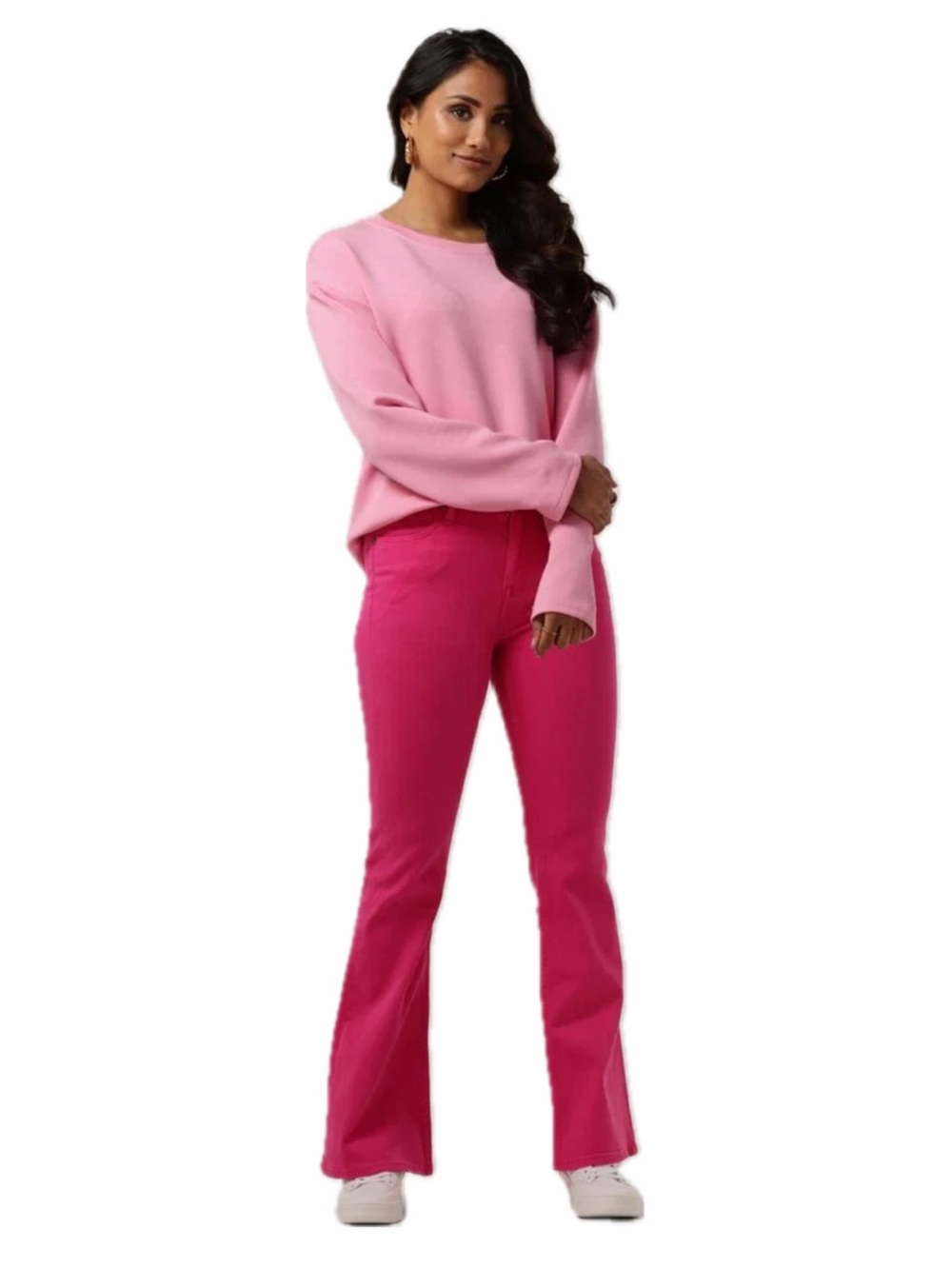 LEE WOMEN 25/M FUCHSIA BREEZE HOT PINK HIGH RISE FLARE DENIM JEANS NWT
